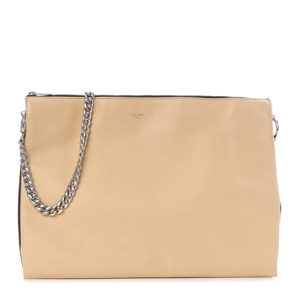 Celine Lambskin Soft Trio Zipped Bag Vanilla 1 of 11