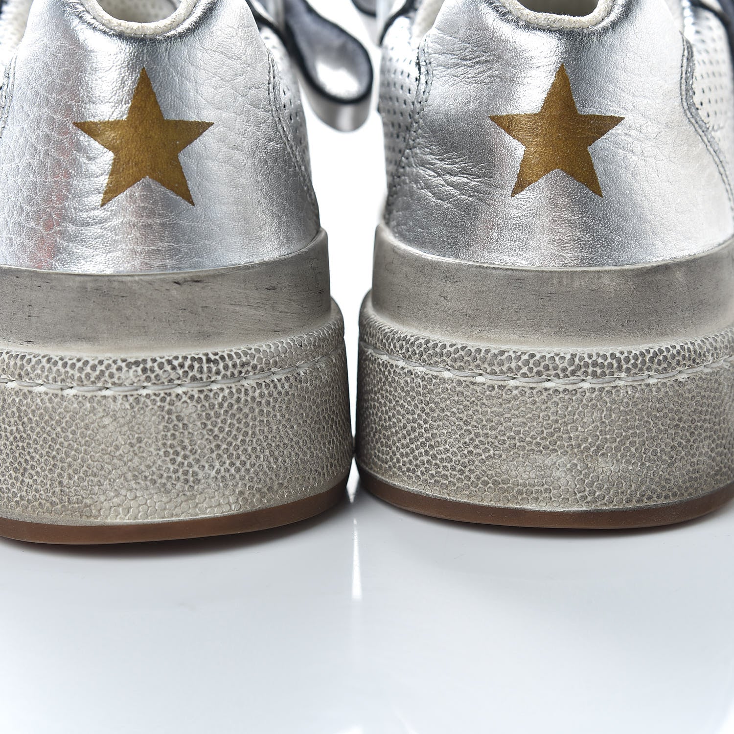 Saint Laurent Calfskin Perforated Womens SL24 Sneakers 38 Argento 10 of 11