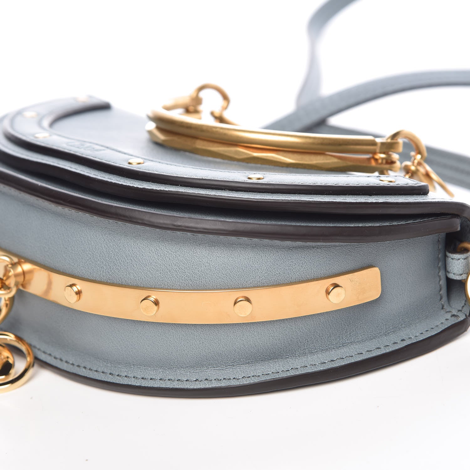Chloe Calfskin Small Nile Bracelet Minaudiere Bag Cloudy Blue 10 of 10