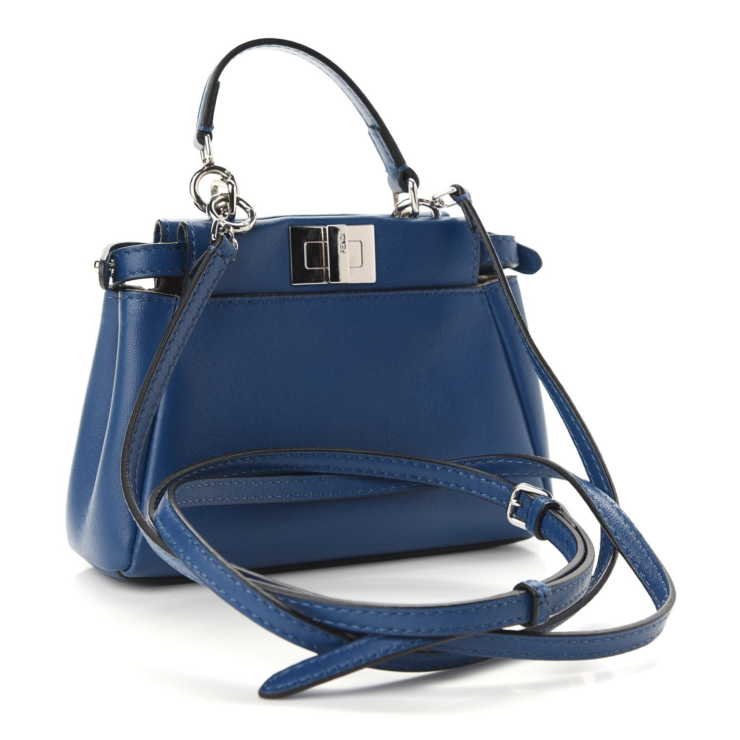 Fendi Shiny Nappa Micro Peekaboo Iconic Satchel Iris 3 of 10