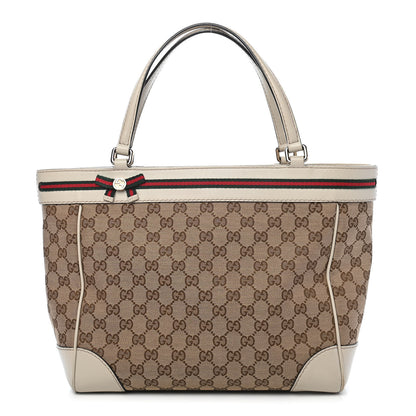 Gucci Monogram Web Medium Mayfair Tote Off White 1 of 9