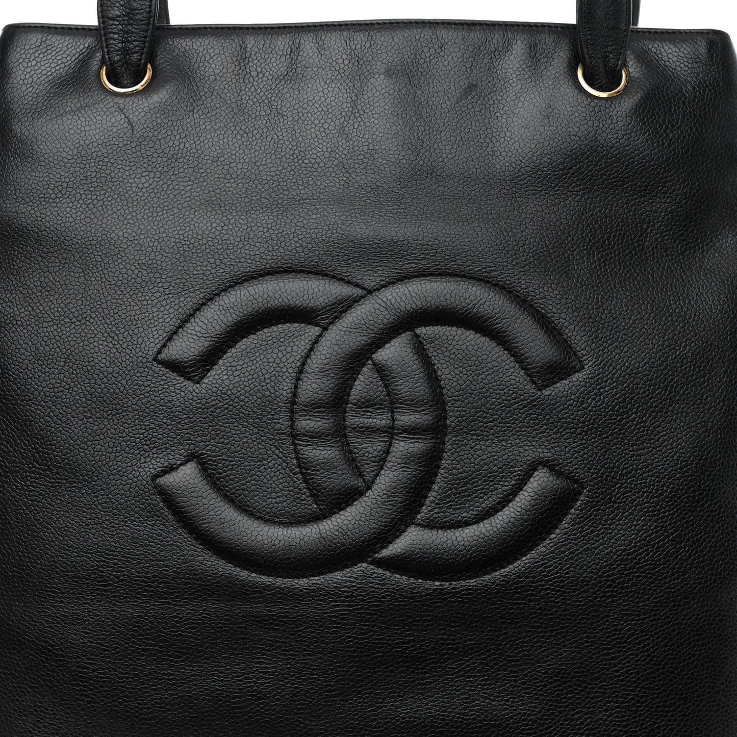 Caviar Large CC Shoulder Bag Black