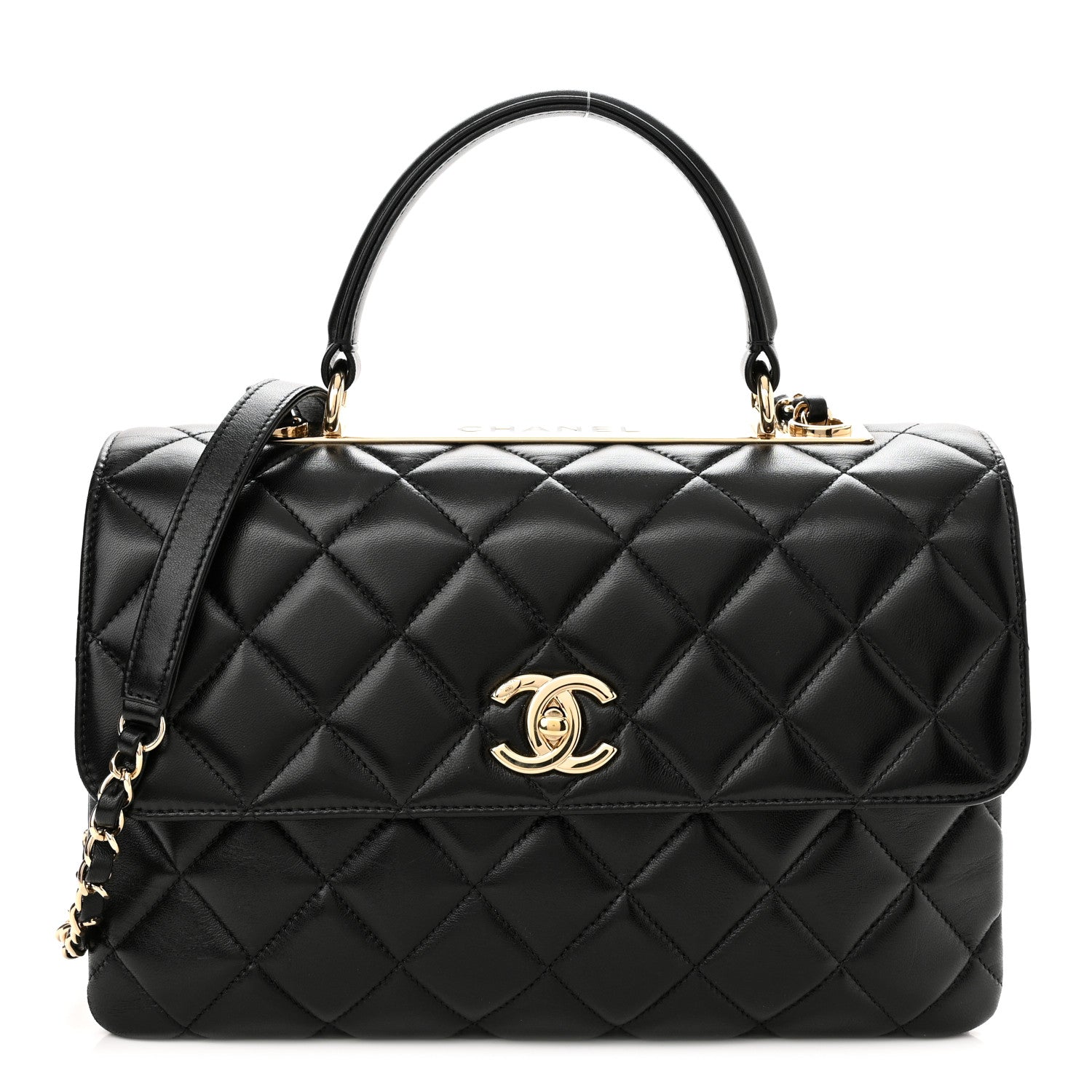 Chanel Lambskin Quilted Medium Trendy CC Flap Dual Handle Bag Black 1 of 11