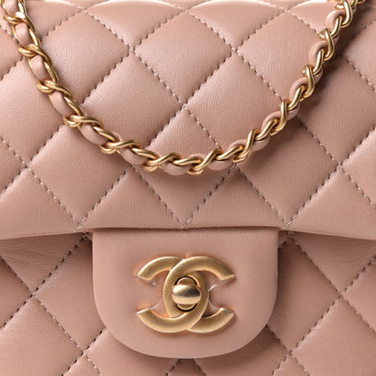Chanel Lambskin Quilted Mini Top Handle Rectangular Flap Beige 8 of 13