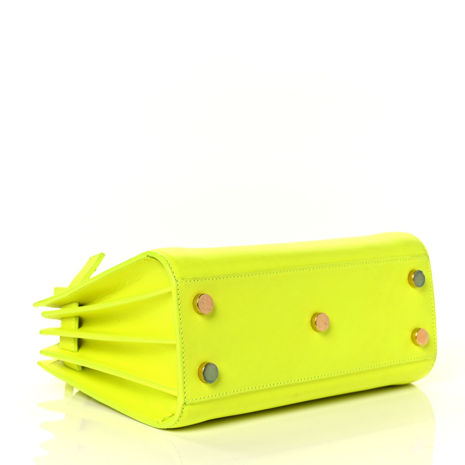 Saint Laurent Calfskin Nano Sac De Jour Neon Yellow 4 of 8