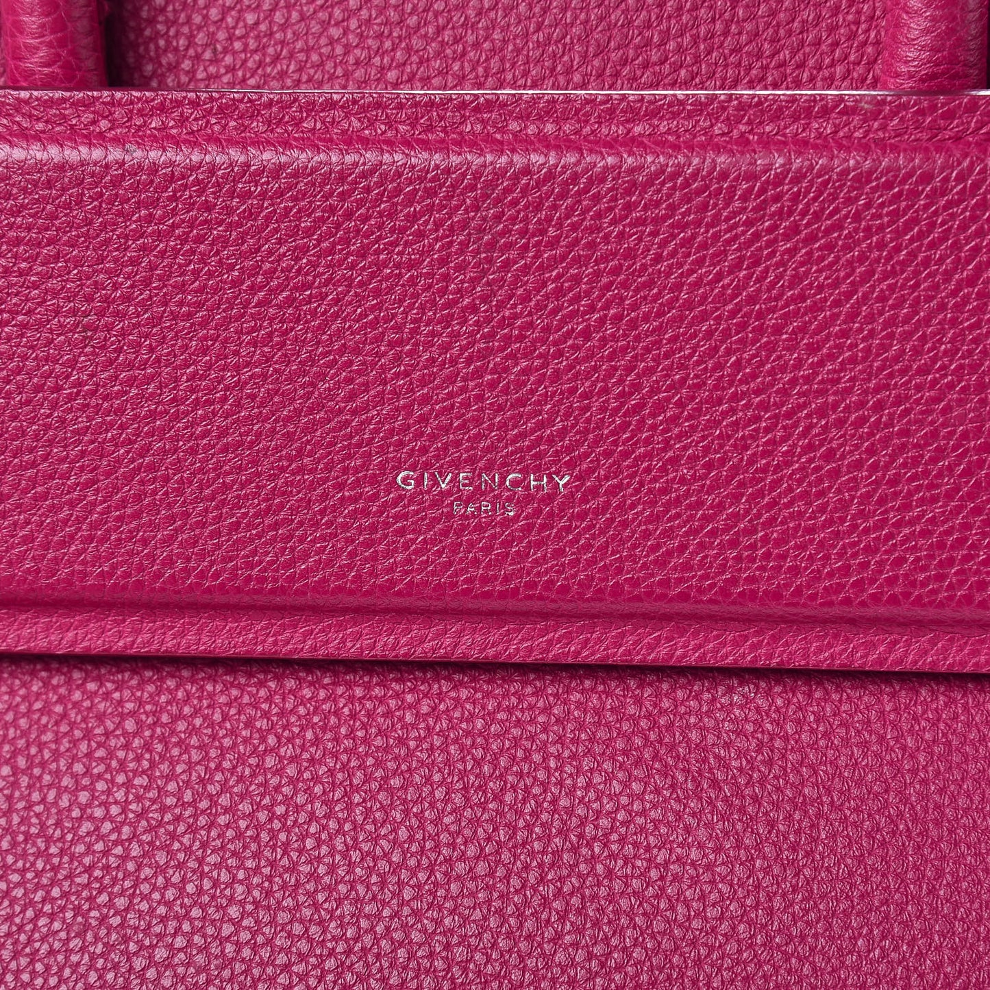 Grained Calfskin Mini Horizon Satchel Fushia
