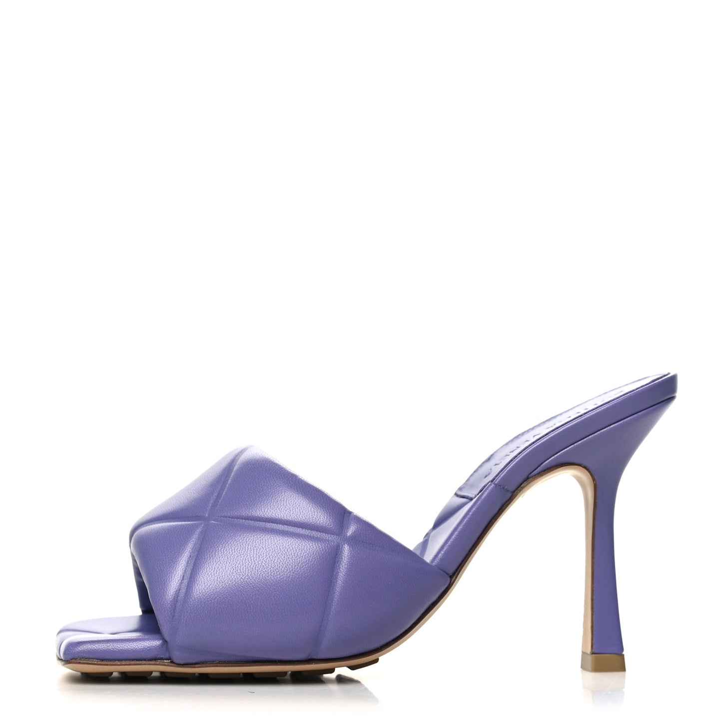 Nappa Quilted Rubber Lido Mule Sandals 35 Lavender