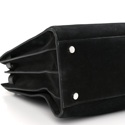 Saint Laurent Suede Crocodile Embossed Small Sac De Jour Black 10 of 11