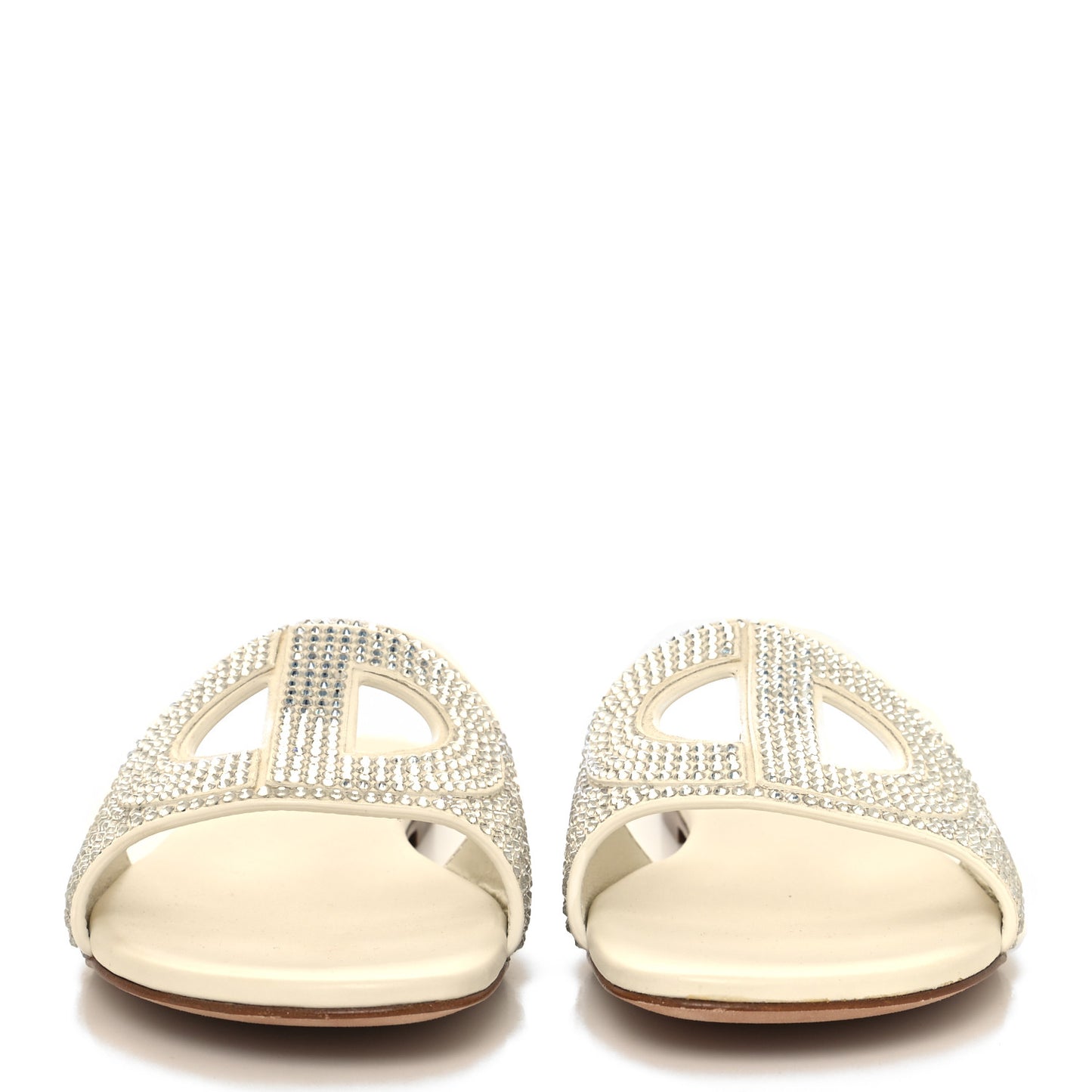 Crystal Calfskin D-Club Mule Sandal 37 White