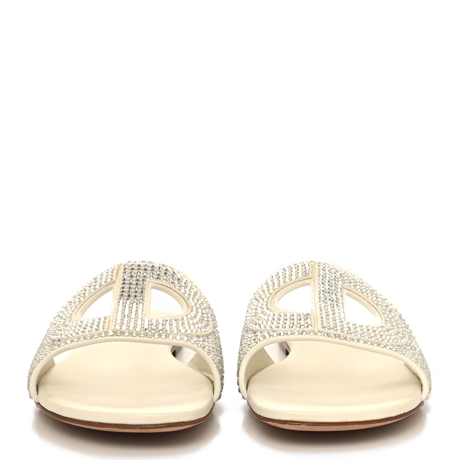 Christian Dior Crystal Calfskin D-Club Mule Sandal 37 White 2 of 9