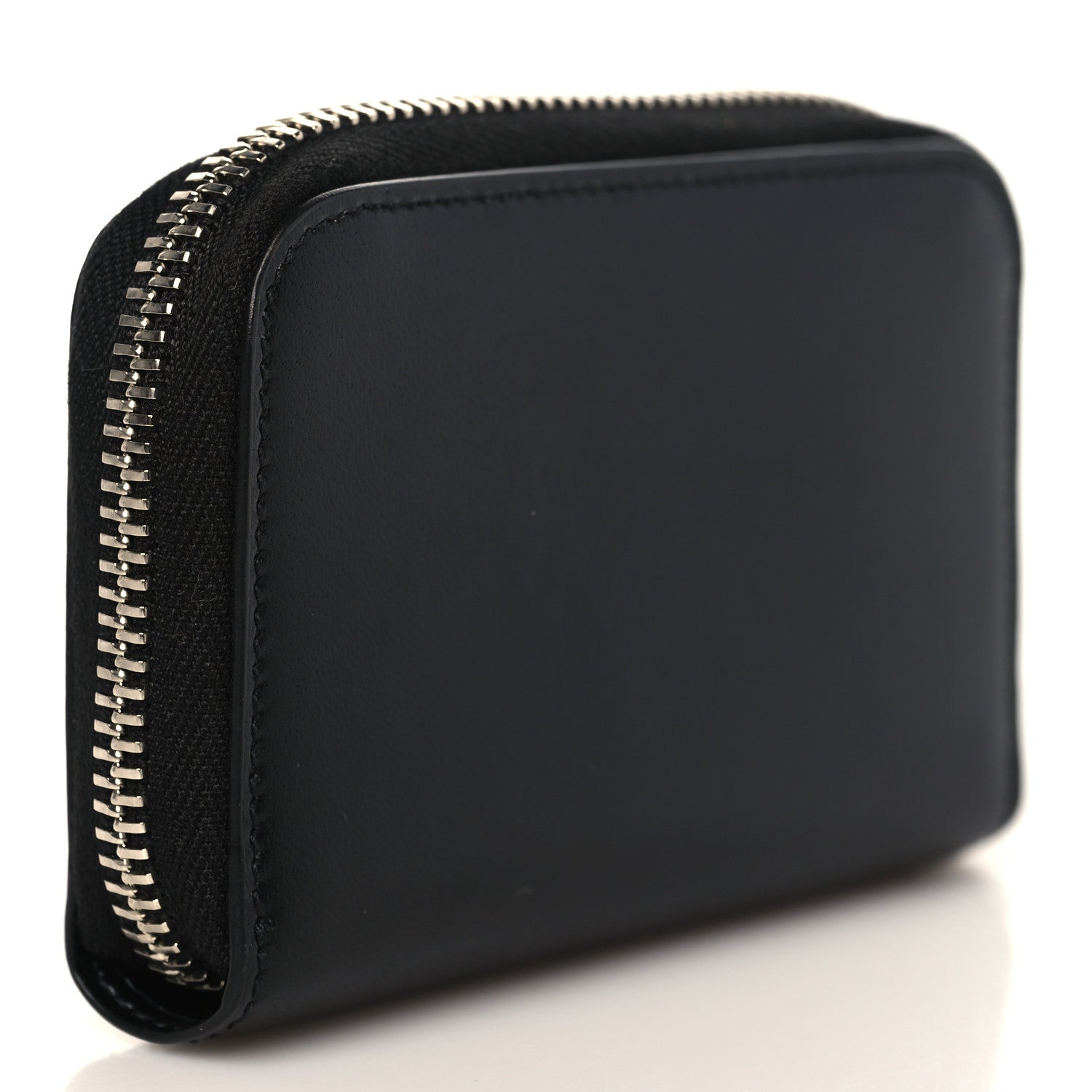 Saint Laurent Calfskin Compact Zip Coin Purse Black 3 of 6
