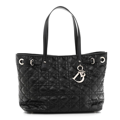 Christian Dior Coated Canvas Cannage Small Panarea Tote Black 1 of 9