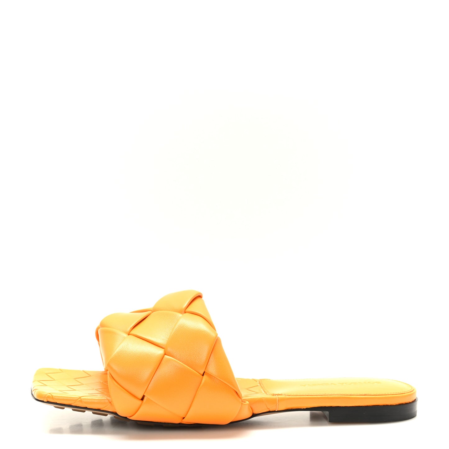 Nappa Maxi Intrecciato Lido Flat Sandals 39 Tangerine