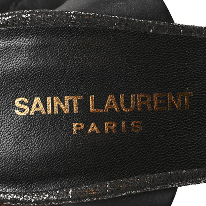 Saint Laurent Metallic Calfskin Crocodile Embossed Tribute 105 Platform Sandals 41 Anthracite 8 of 8