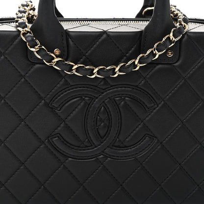 Chanel Calfskin Quilted Studded Square Vanity Case Black 9 of 11