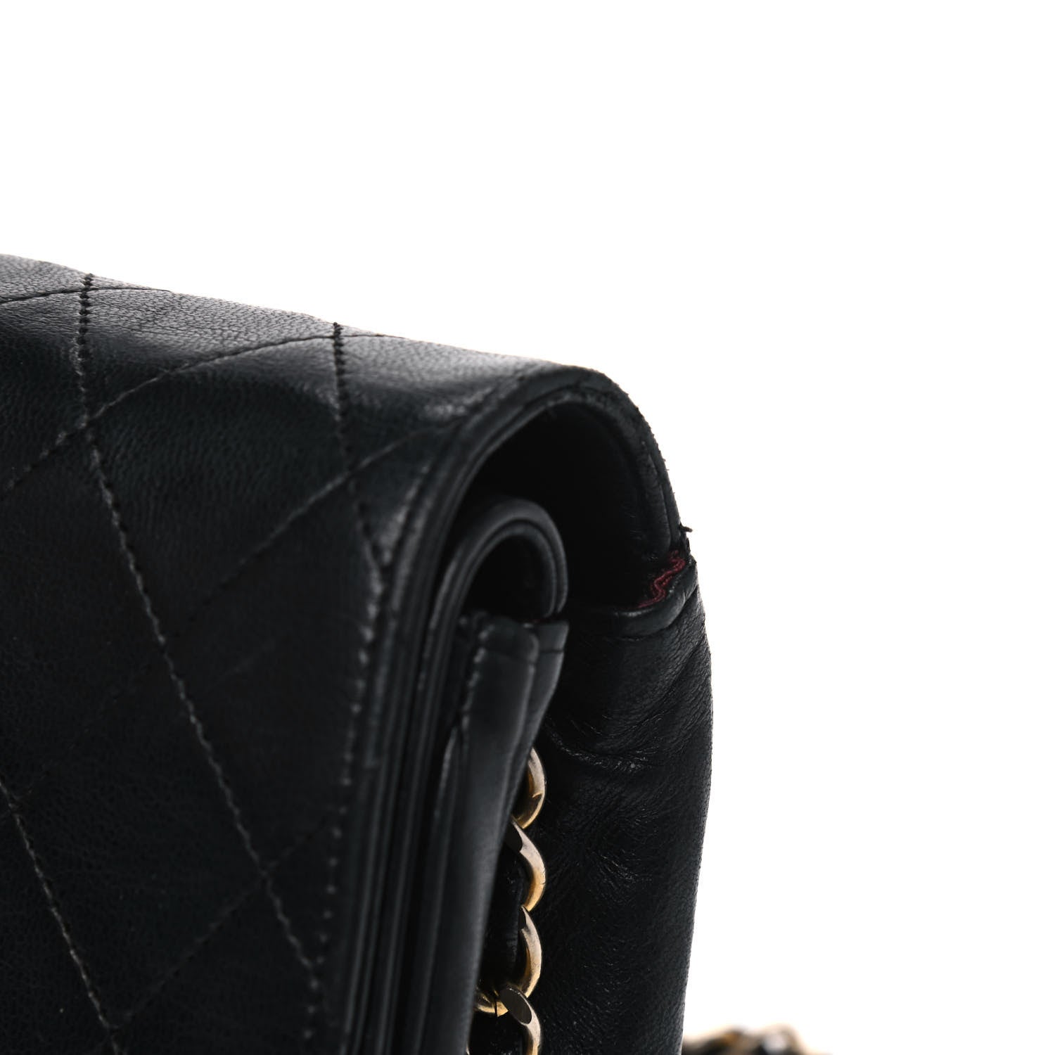 Chanel Lambskin Quilted Medium Round Double Flap Black 8 of 8