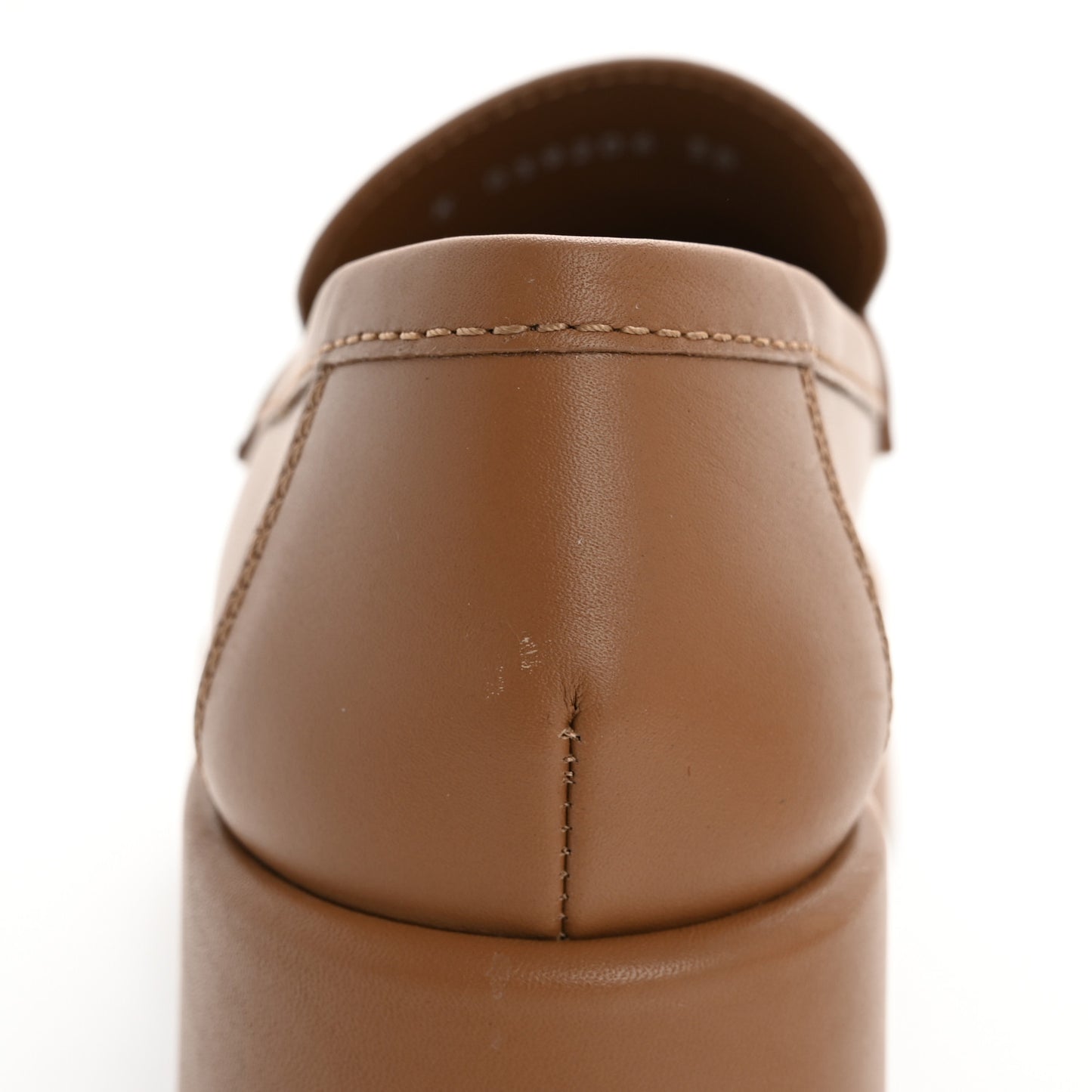 Calfskin CC Platform Loafers 38 Beige