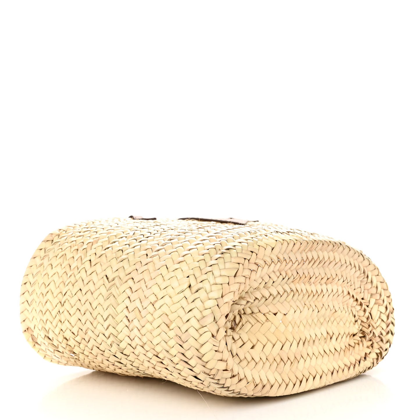 Palmitto Vitello Woven Braided Large Basket Tote Bag Naturale Cognac