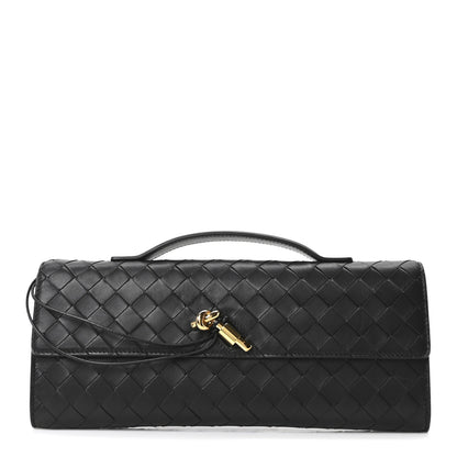 Bottega Veneta Nappa Intrecciato Long Andiamo Top Handle Clutch Black 1 of 9