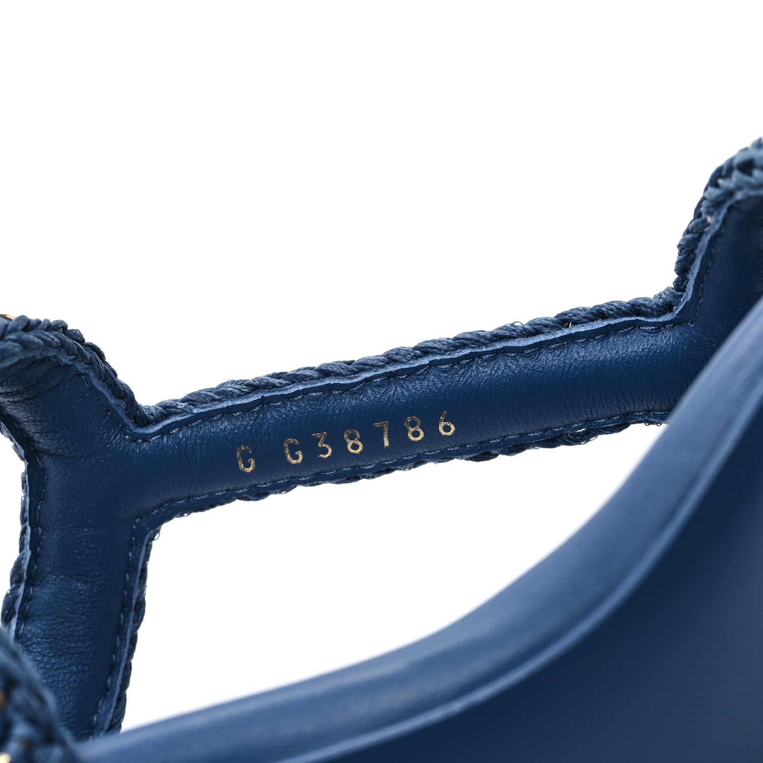 Chanel Lambskin CC Chain Braided Sandals 35 Blue 8 of 10