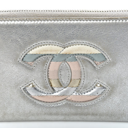 Chanel Metallic Calfskin Large Zip Around Wallet Silver 15 of 18