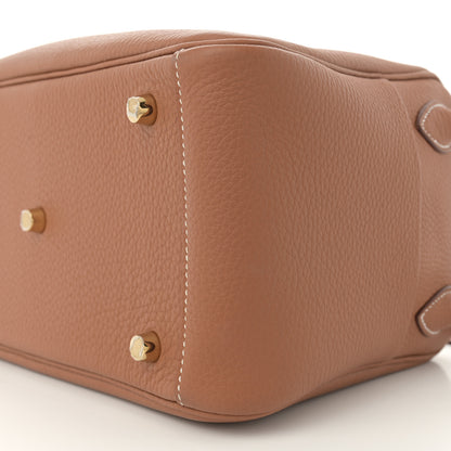 Hermes Taurillon Clemence Lindy 26 Gold 10 of 10