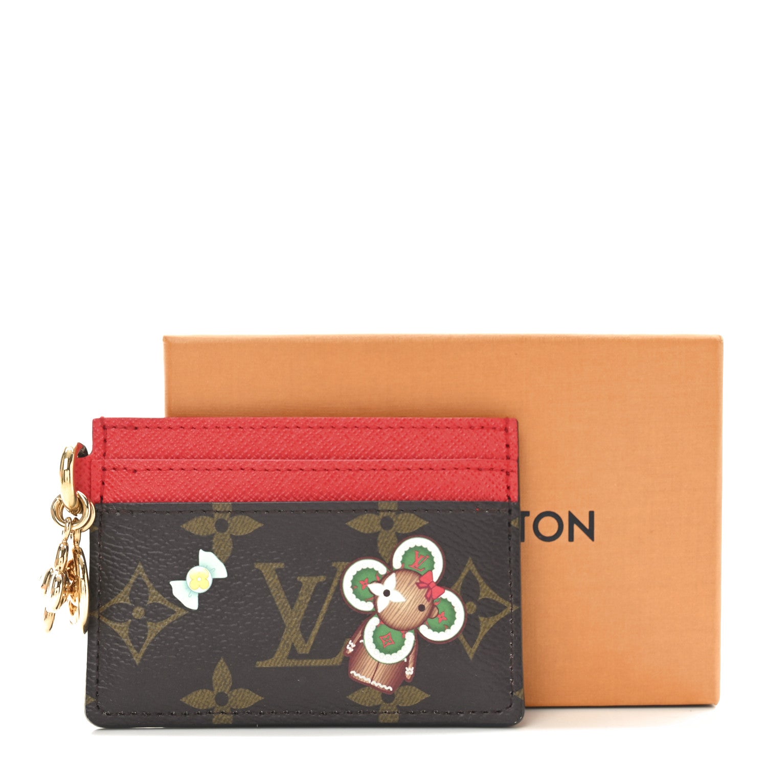 Louis Vuitton Monogram LV Charms 2024 Christmas Animation Candy Factory Card Holder Candy Red 7 of 7