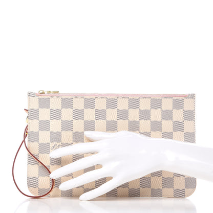 Louis Vuitton Damier Azur Neverfull MM GM Pochette Rose Ballerine 2 of 7