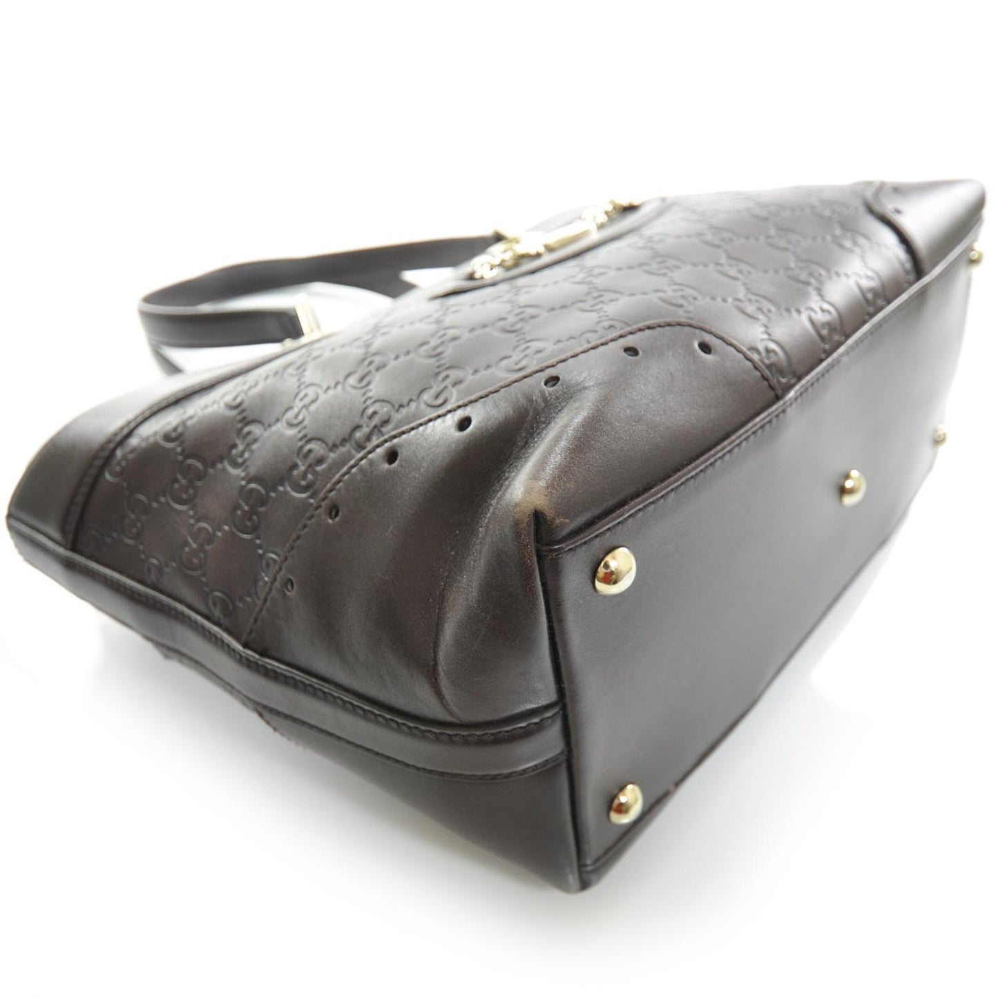 Guccissima Large Punch Tote Chocolate Brown