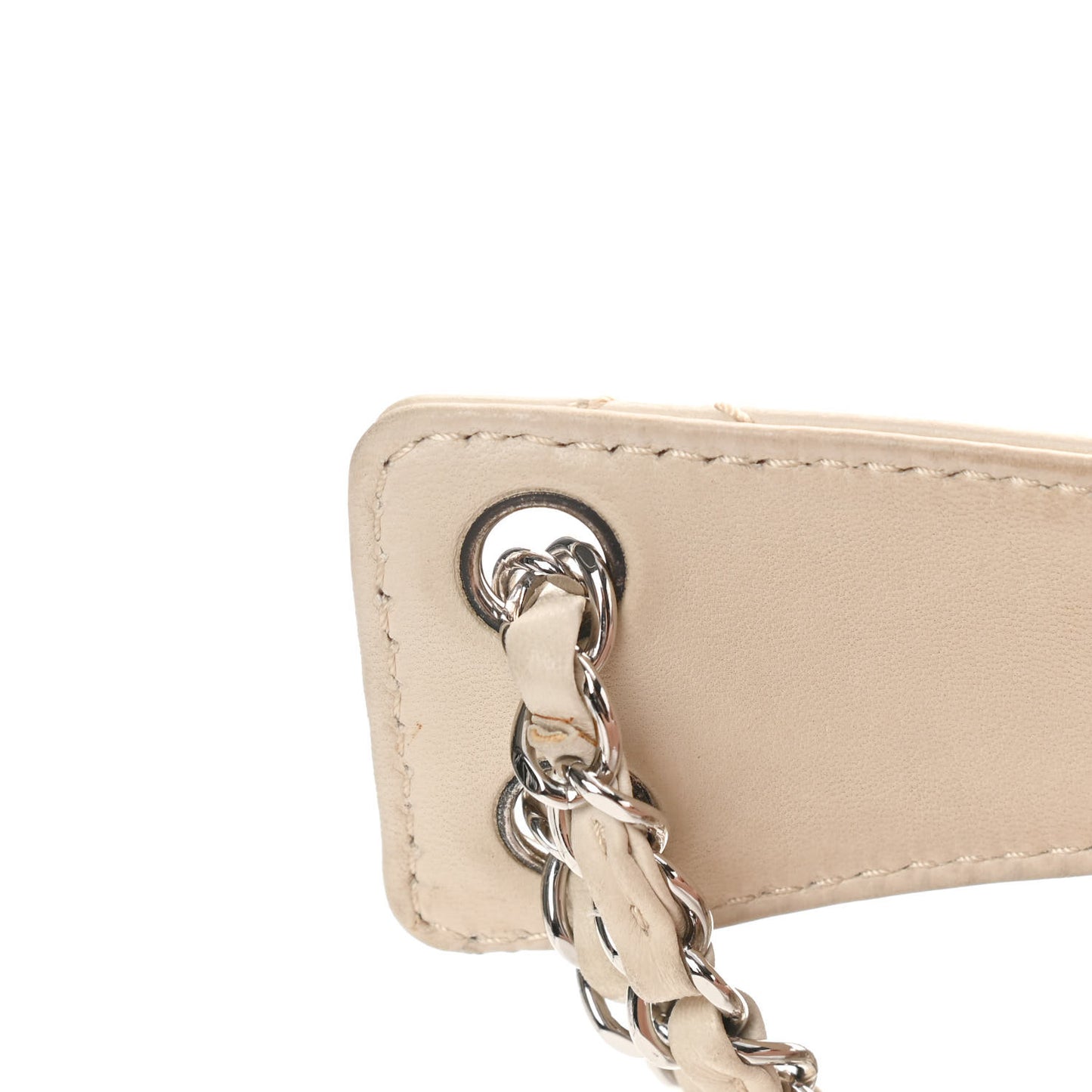 Lambskin Quilted Bowler Flap Shoulder Bag White