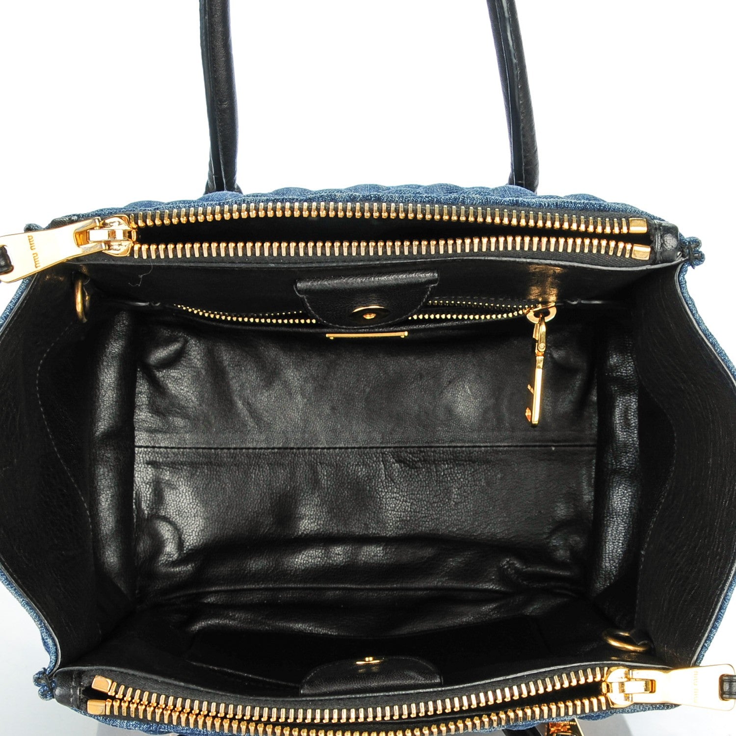 Miu Miu Denim Matelasse Biker Tote Avio 5 of 6