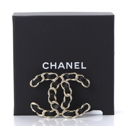 Chanel Lambskin Chain CC Brooch Black Gold 5 of 5