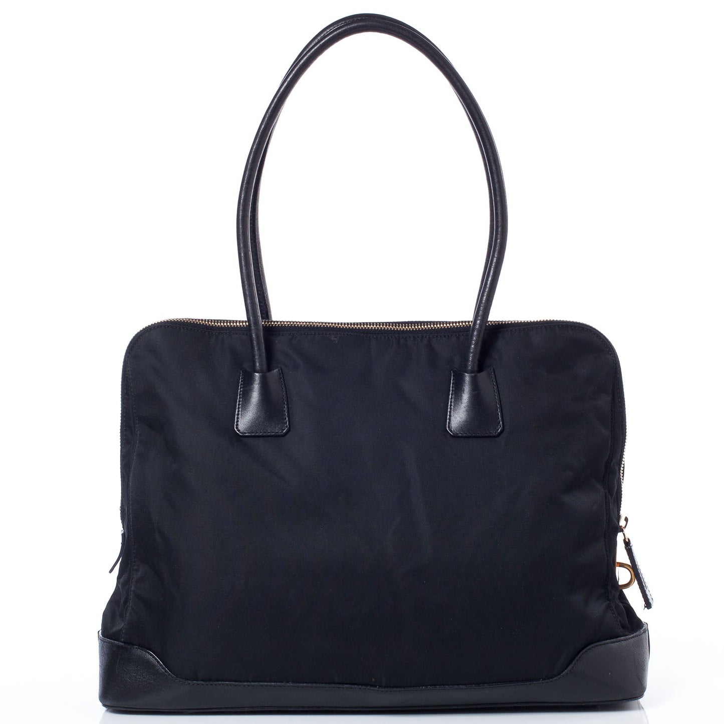 Tessuto Nylon Leather Large Tote Black