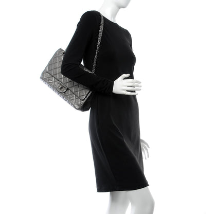 Chanel Metallic Aged Calfskin Quilted 2.55 Reissue 227 Flap Silver 3 of 10
