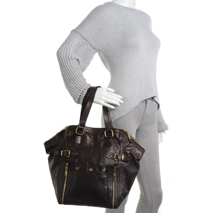 Saint Laurent Calfskin Medium Downtown Brown 2 of 8
