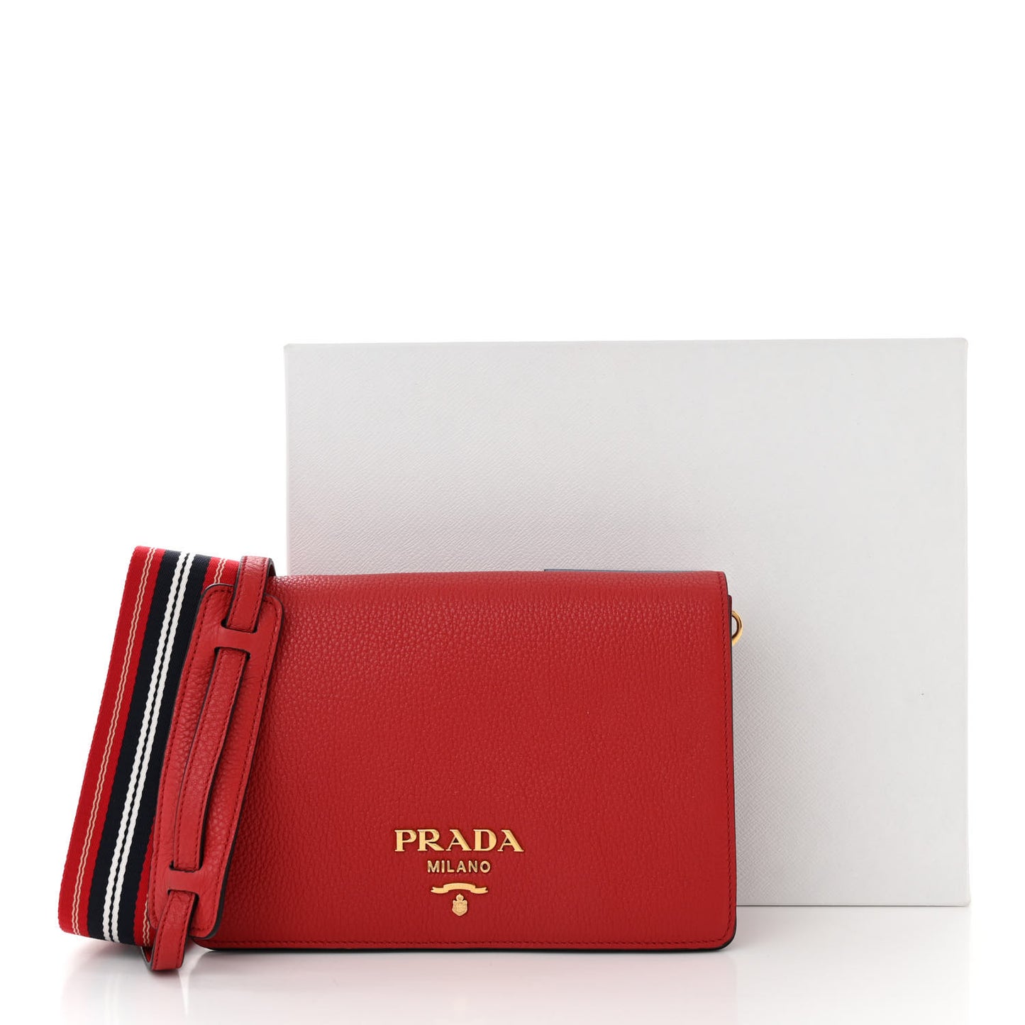 Vitello Daino Flap Crossbody Rosso