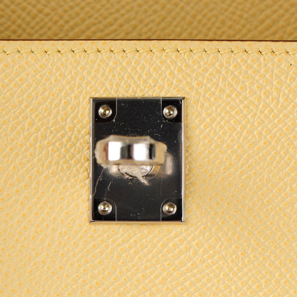 Hermes Epsom Kelly Pochette Clutch Jaune Poussin 7 of 13