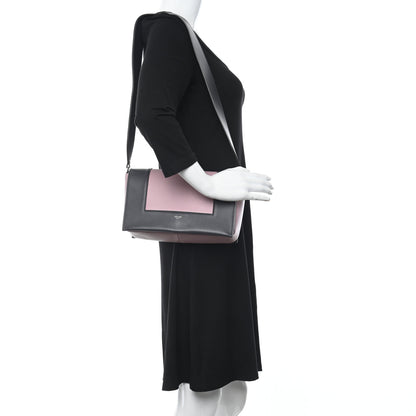 Celine Shiny Smooth Calfskin Medium Frame Shoulder Bag Liquorice Antique Rose 2 of 11