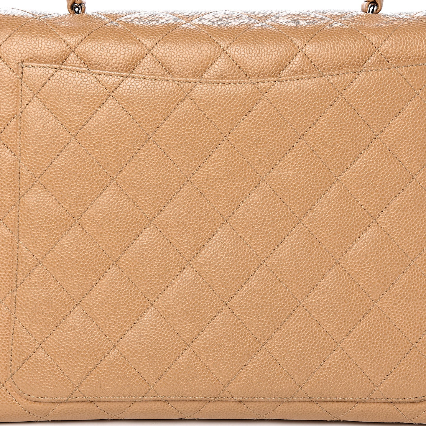 Caviar Quilted Jumbo Kelly Flap Beige