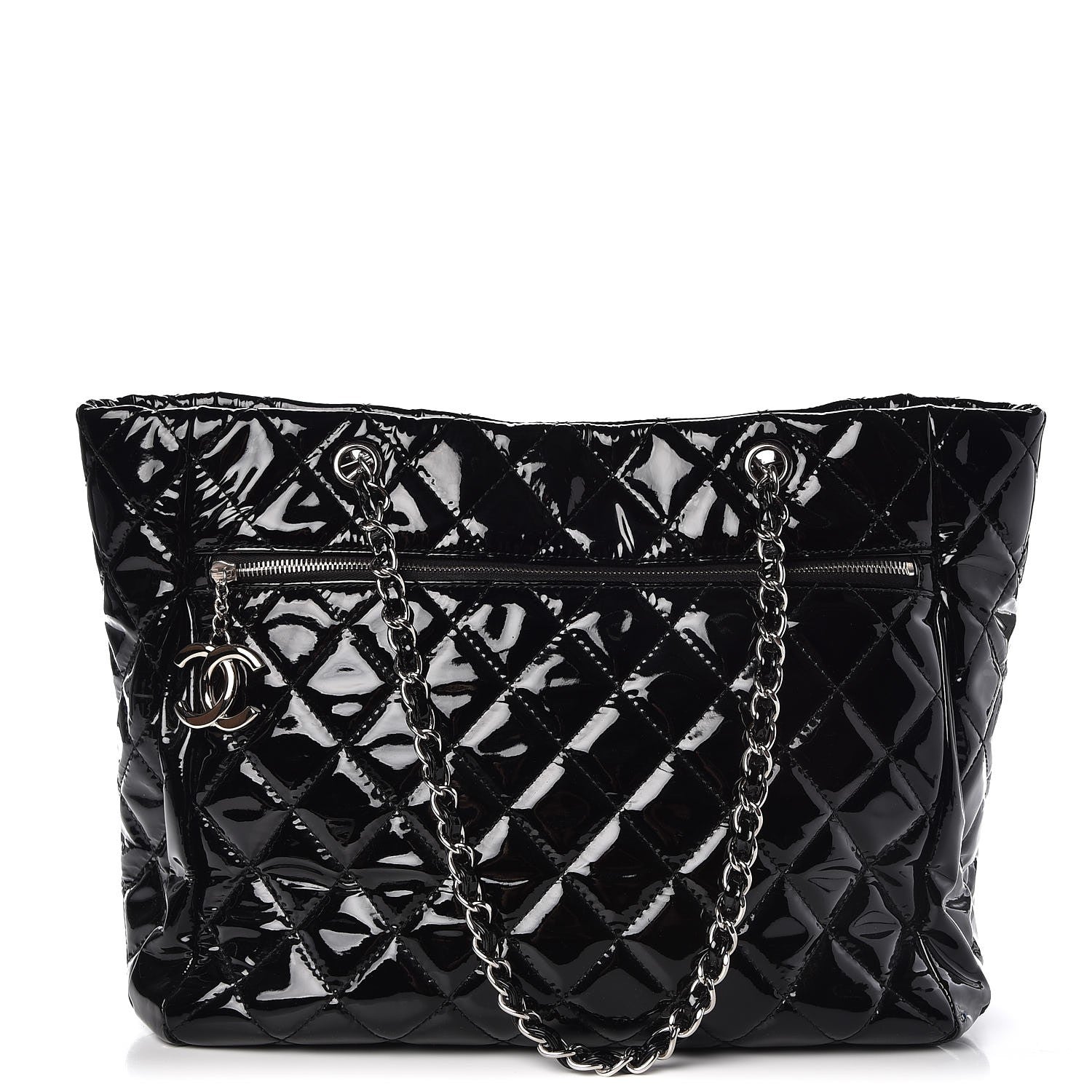 Chanel Patent Quilted Chic and Glitter Large Tote Black 1 of 7