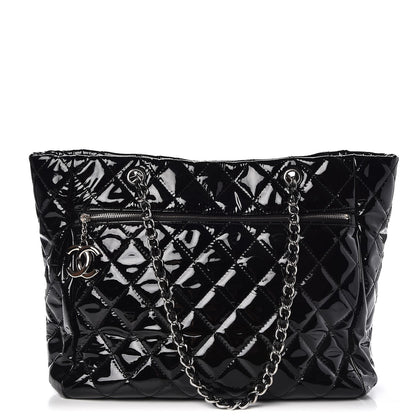 Chanel Patent Quilted Chic and Glitter Large Tote Black 1 of 7