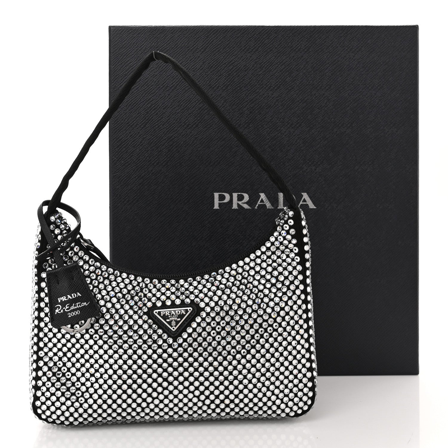 Prada Satin Crystal Mini Re-Edition 2000 Bag Cristal 12 of 12