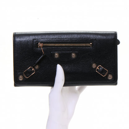 Balenciaga Agneau Giant 12 Rose Gold Hardware Money Wallet Black 2 of 7