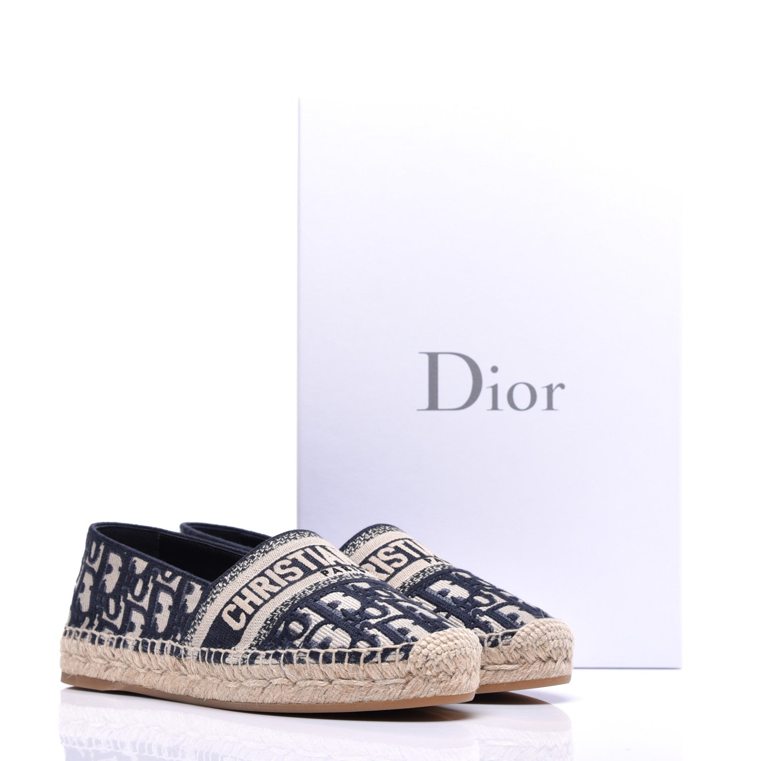 Christian Dior Oblique Embroidered Granville 15mm Espadrilles 37 Deep Blue 9 of 9