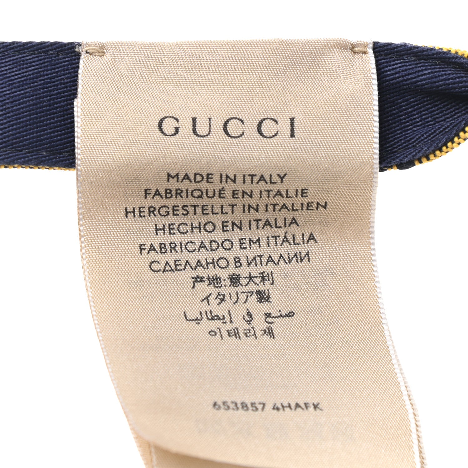 Gucci Monogram Multicolor Reversible Self-Tie Bucket Hat XL Yellow Blue 8 of 15