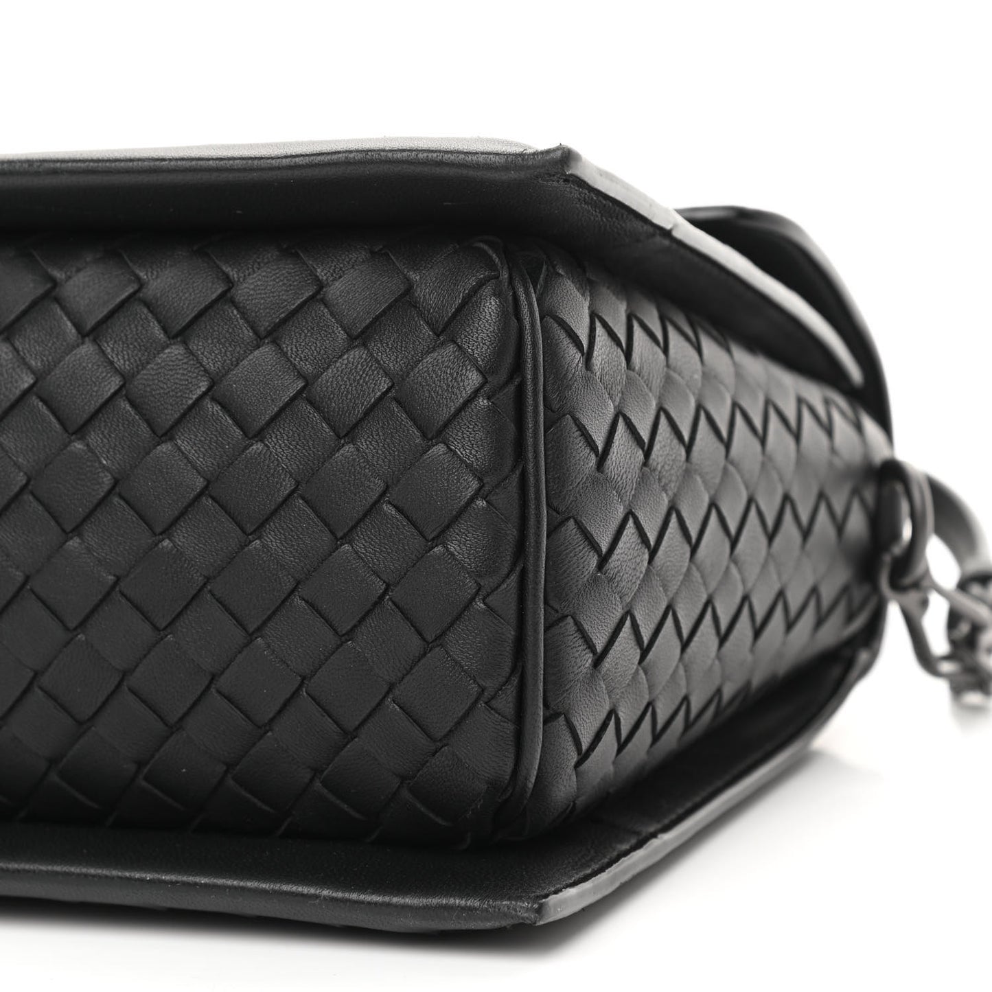 Nappa Intrecciato Small Padlock Messenger Black