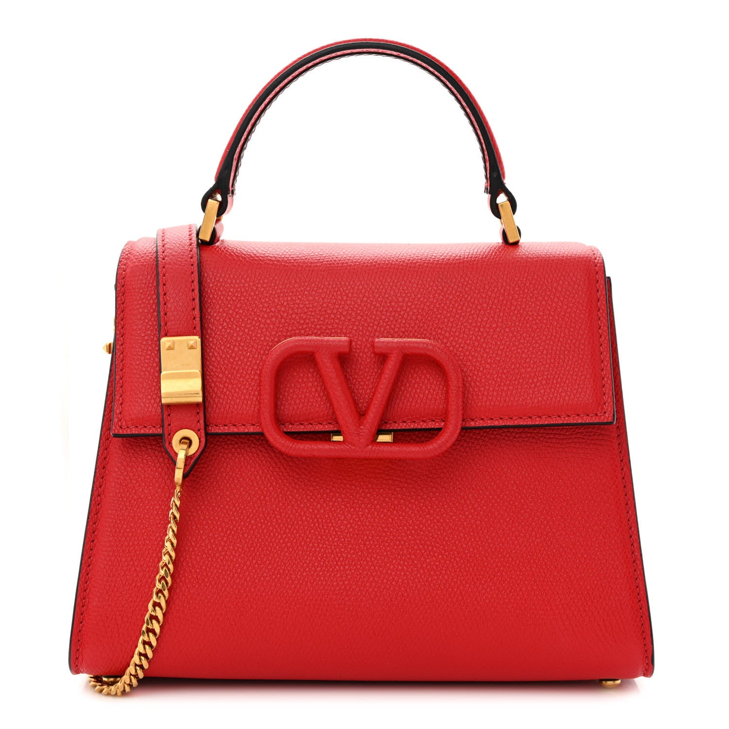 Valentino Garavani Grainy Calfskin Small VSling Top Handle Bag Rouge Pur Cerise 1 of 10
