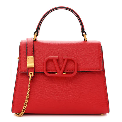 Valentino Garavani Grainy Calfskin Small VSling Top Handle Bag Rouge Pur Cerise 1 of 10