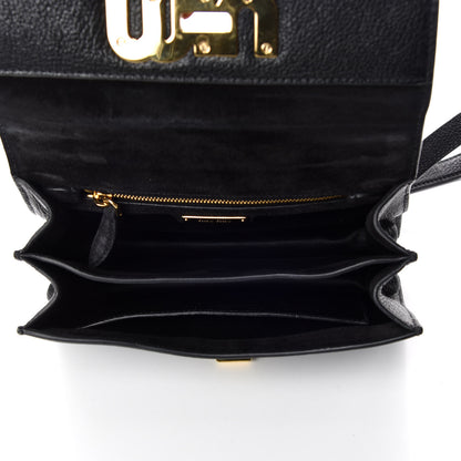 Miu Miu Goatskin Madras Miu Logo Shoulder Bag Black 7 of 8