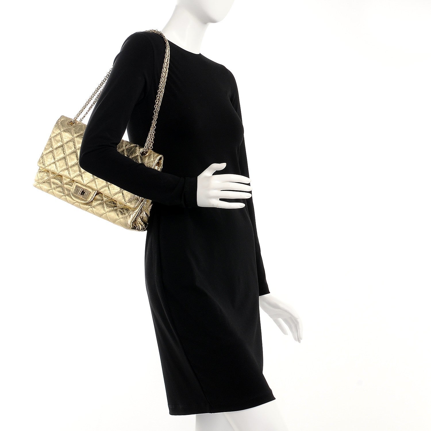Chanel Metallic Aged Calfskin Quilted 2.55 Reissue 227 Flap Gold 2 of 9
